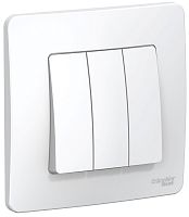 Выключатель с рамкой Systeme Electric Blanca 3-кл. белый картинка